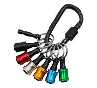 Tiardey 6 Pezzi Porta Punte per Cacciavite con Codolo Esagonale, Set Portachiavi Porta Punte per Trapano in Lega di Alluminio da 1/4 di Pollice Adattatore per Presa