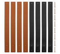 Tiardey 8 Ganci da Parete in Pelle PU Supporto per Asta di Tenda Staffa per Appendere in Pelle Gancio Fai da Te a Parete per Bagno Cucina Camera da Letto