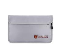 Tiardey Borsa per Documenti e Denaro ignifuga Orizzontale a Doppio Strato,28,6 x 17,9 cm Proteggi i Tuoi Oggetti di Valore, Documenti,Denaro,Gioielli,Chiusura - Bianca
