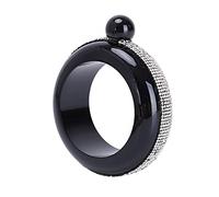 Tiardey Bracciale Bangle Flask, Flacone Braccialetto Portatile in Acciaio Inossidabile Liscio da 3,5 Once per Idee Regalo per attività all'Aperto per Feste - Strass Neri