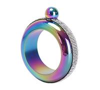 Tiardey Bracciale Bangle Flask, Flacone Braccialetto Portatile in Acciaio Inossidabile Liscio da 3,5 Once per Feste attività all'Aperto Idee Regalo - Strass Colorati