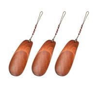 Tiardey Calzascarpe Corto in Legno da 3 Pezzi, Mini Sollevatore per Scarpe con Corda Appesa, Set di Ausili per Scarpe, per Stringere Scarpe per Uomo, Donna, Anziani