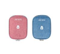 Tiardey Confezione da 2 Borsa da Viaggio per Farmacia Borsa di Emergenza Impermeabile per Esterni Piccola Borsa di Emergenza Medica per Viaggi in Ufficio all'aperto - Blu Rosso