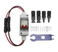 Tiardey Interruttore isolatore CC Sistema fotovoltaico Interruttore Automatico 2P 32A Interruttore Automatico con Cavo IP65 Custodia Impermeabile Interruttore Automatico CC