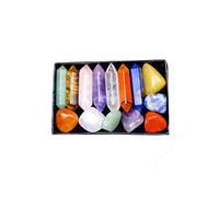 Tiardey Kit di Cristalli in Confezione Regalo,Set di Cristalli 14 Pezzi 7 Pietre burattate 7 Pietre Chakra,Pietra da Meditazione Yoga amuleto Chakra Set con Confezione Regalo