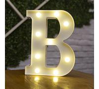 Tiardey Lettere luci LED a Forma di Simbolo, lampade da Tavolo con tendone in plastica Alfabeto, Parole illuminanti, Festa di Compleanno di Nozze Tutti i Giorni casa Appeso a Parete Decor-B