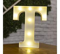 Tiardey Lettere Luminose a Forma di Simbolo a LED, lampade da Tavolo con tendone in plastica con Alfabeto, Festa di Compleanno per Matrimoni Tutti i Giorni a casa Appeso a Parete Decor-T
