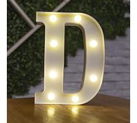 Tiardey Lettere Luminose a Forma di Simbolo a LED,lampade da Tavolo con tendone in plastica con Alfabeto,Festa di Compleanno per Matrimoni Tutti i Giorni Decorazioni da Appendere a Parete a casa-D