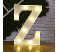 Tiardey Lettere Luminose a Forma di Simbolo a LED, lampade da Tavolo con tendone in plastica con Alfabeto,Festa di Compleanno per Matrimoni Tutti i Giorni a casa Appeso a Parete Decor-Z