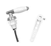 Tiardey Maniglia per sciacquone WC con maniglia in ceramica con braccio regolabile per WC WC Leva di scarico - Bianco