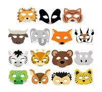 Tiardey Maschere per Animali 15PCS Simpatica Maschera per Gli Occhi di Compleanno, Adatta per Feste di Compleanno, Feste in Costume e Tema Safari nella Giungla della Fattoria
