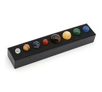 Tiardey Natural Gemstone 8 Pianeti con Base Pianeti da scrivania fatti a mano Decorazioni per la casa in cristallo