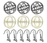 Tiardey Porta Palline di Grasso da 6 Pezzi, mangiatoia per Uccelli in Metallo con Ganci a S, mangiatoia per Uccelli sospesa da Appendere per Giardini, Cortili, balconi e Altri luoghi