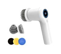 Tiardey Spazzola elettrica per pulizia con 5 testine sostituibili Lavapavimenti portatile per vasca da bagno, pavimento, parete, piastrelle, WC, finestra, lavandino