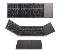 Tiardey Tastiera Bluetooth pieghevole Tastiera wireless con trackpad Funzione clic del mouse Mini tastiera ricaricabile per laptop Cellulari Tablet compatibili?;;;