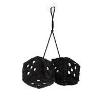 Tiardey Un Paio di Ornamenti a Cubo di Peluche Appesi per Auto, Cubo di Peluche a Dadi, Accessori per Auto per Accessori per specchietti retrovisori Interni (Nero)