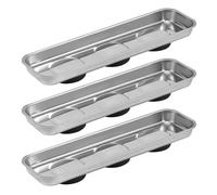 Tiardey Vassoio portautensili Magnetico da 3 Pezzi, 23 x 6 cm, in Acciaio Inox, per Tenere Utensili, Viti, Trapani, Chiodi, con Magnete Potente per progetti Fai da Te in Garage e Officina
