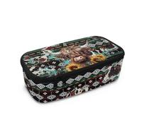 Tiasarato Astuccio per matite con lontra marina e cartoni animati di grande capacità, per bambini, materiale scolastico, leggero, organizer per compiti, Mucca delle Highland Western, Portamonete