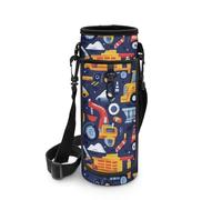 Tiasarato Borsa porta bottiglie d'acqua con trattore rosso con cinghia regolabile per bambini, leggera, ad accesso rapido, con gancio laterale, Blu Veicolo, Organizer per borse