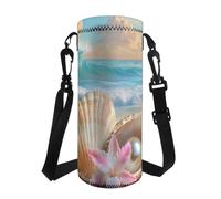 Tiasarato Borsa portabottiglie leggera con tracolla regolabile per palestra, escursionismo, scuola, attività all'aperto, Stella marina da spiaggia, Organizer per borse