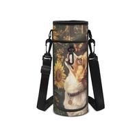 Tiasarato Carino Golden Retriever Borsa Porta Bottiglia D'acqua Cinghia Regolabile per Bambini Escursionismo Camminare Palestra Tasca Telefono Gancio Lat, Farfalla Corgi, Organizer per borse