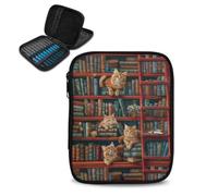 Tiasarato Cats on Bookshelf Crochet Kit Uncinetto Borsa da Trasporto Crochet Starter Kit Knitting Bag per uncinetto e Trasporto di Accessori all'uncinetto