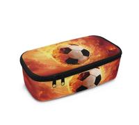 Tiasarato Fantastico astuccio per matite per bambini, grande capacità, con cerniera, ideale per il rientro a scuola, Calcio Rosso, Portamonete
