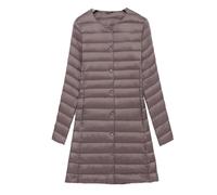 Tiasdnhod Donna Lungo Giacche Di Piuma Con Giacche Piumino Lungo Ultra Leggero Packable Cappotto Invernali All'aperto (Khaki,XL)