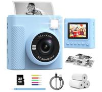 TIATUA Macchina Fotografica Bambini Istantanea, Schermo 2,4" 1080P, Blu