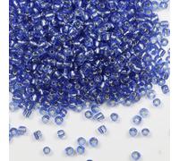 Tibaoffy Blu trasparente con argento foderato Perline Dimensione 6/0 Perle di Vetro del Seme dei Mestieri 4 mm per la Fabbricazione dei Gioielli (Totale Circa 100g Circa 1200 Grani )