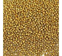 Tibaoffy Oro Perline Dimensione 6/0 Perle di Vetro del Seme dei Mestieri 4 mm per la Fabbricazione dei Gioielli (Totale Circa 100g Circa 1200 Grani )