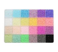 Tibaoffy Perline assortite in vetro, misura 12/0, 2 mm, con scatola organizer per la creazione di gioielli (24 set multicolore assortiti, totale circa 16800 pezzi)