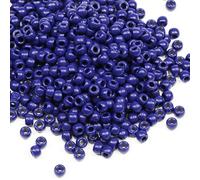 Tibaoffy Perline blu navy 6 x 9 mm, perline pony, totale circa 1000 pezzi