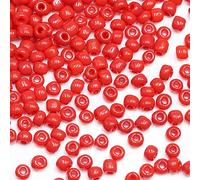 Tibaoffy Rosso Perline Dimensione 6/0 Perle di Vetro del Seme dei Mestieri 4 mm per la Fabbricazione dei Gioielli (Totale Circa 100g Circa 1200 Grani )