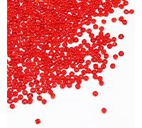 Tibaoffy Rosso trasparente Perline Dimensione 6/0 Perle di Vetro del Seme dei Mestieri 4 mm per la Fabbricazione dei Gioielli (Totale Circa 100g Circa 1200 Grani )