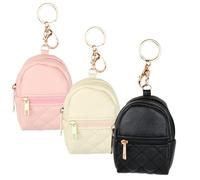 Tibapla 3 Pezzi Mini Zaino con Portachiavi Carino Borsa Cosmetica da Donna Piccola Borsa Cosmetica in Pelle PU per Ragazza Mini Portachiavi Borsa per Monete, Rossetto, Chiavi, Airpods