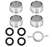 Tibapla 4 Pezzi Aeratore Rubinetto 24mm Maschio, Rompigetto Rubinetto Cucina M24 Maschio, Aeratori in Metallo con Chiave Aeratore, Adatto per Rubinetti con Filettatura M24 Femmina