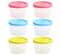 Tibapla 6 Pezzi Contenitori Piccoli per Alimenti con Coperchio, 160ml Contenitori per Freezer Riutilizzabili, Contenitori di Spezie in Plastica, Mini Contenitori Senza BPA per Freezer e Microonde