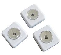 Tibelec 343610 Kit Mini-Plafoniera a LED, in plastica, 1 W, colore: bianco, 27 X 70 mm, 3 pezzi