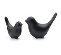 Tibeoyad 2 Statuette di Uccelli in Ceramica, Moderne Sculture per Paesaggio, Giardino, Casa, Ufficio, Desktop, Decorazione (Nero)