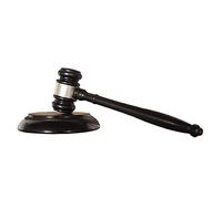 Tiberham - Set di griffe in legno, realizzato a mano, in legno con blocco rotondo, per giudice avvocato studente e avvocato - scuro