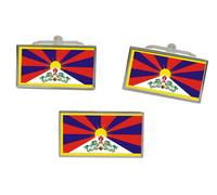 Tibet Bandiera Gemelli E Fermacravatta Set