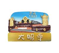 Tibet Cina 3D Jokhang Temple Magnete da Frigorifero Souvenir turistici Artigianato in Resina Fatto a Mano Decorazione della Cucina di casa Tibet Magnete da Frigorifero Collezione Regalo