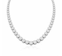 Tibetan Silver Moissanite collana donna tennis argento 925 stile choker ras collo design elegante moderno linea luminosa