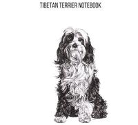 Tibetan Terrier Notebook: 200 page lined hardback, alternate pages with faded image of the picture behind the lines, A5 (6 x 9 inches)