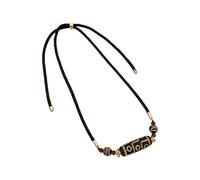 Tibetano Nove Occhi DZI Perle Collana Fatto A Mano Agata Gioielli Spirituali Per Protezione Interna Pace E Saggezza Collana Di Agata Intagliato A Mano, Taglia unica, come descritto, come descritto