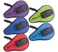 Tibhar Custodia per racchetta da ping pong con logo a T con scomparto per palline, borsa per 1 racchetta da ping pong (blu royal)