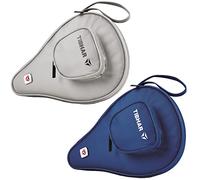Tibhar Custodia per racchetta da ping pong Hong Kong, con scomparto per palline, borsa per racchette da ping pong per fino a 2 racchette,grigio,blu marino (grigio)