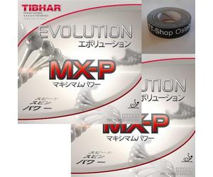 Tibhar Evolution MX-P - Rivestimento per ping pong in confezione da 2 pezzi, con nastro TT-Shop Ostalb da 50 cm