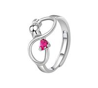 Tibond Anello da pollice in argento con pietra portafortuna per donne e ragazze, regalo per ansia, anello antistress con perline, anello regolabile con zirconia cubica, per fidanzata, figlia, mamma